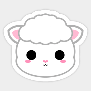 Cute White Sheep Sticker